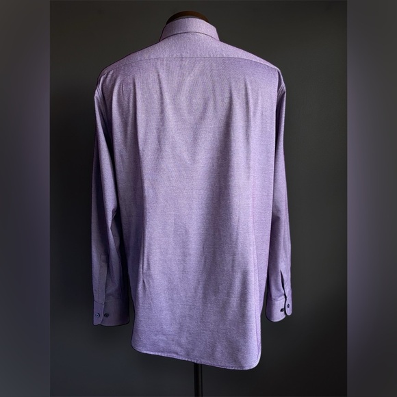 Boss Hugo Boss Men’s Purple Performance Sharp Fit Dress Shirt Micro Pattern XL - Picture 6 of 11